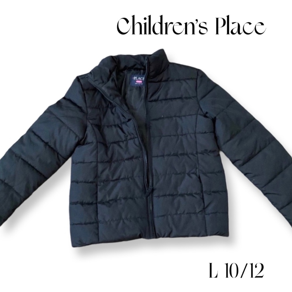 LIKE NEW! lightweight Children’s Place  PUFFER JACKET 10/12 Black